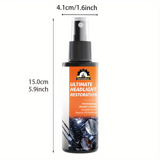Car Headlight Restoration Kit – Removes Yellowing & Scratches, Restores Lens Clarity, Chemical-Free Physical Polish Cleaning Solution, Universal for All Vehicles, 1 Bottle