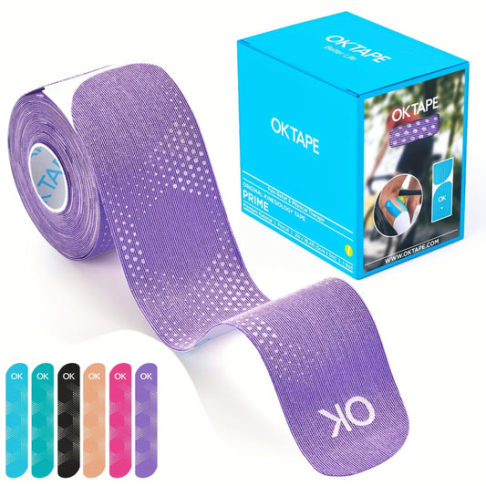 Sports Kinesiology Tape 20 Precut Strips Purple Reflective – Elastic Synthetic Athletic Muscle Support Tape, Quick Adhesion, 2" x 10" Each, Waterproof Performance K Tape for Running, Gym & Injury Recovery