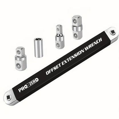 Two-in-One Offset Ratchet Wrench with Three Square-Head Adapters in Four Handle Color Options