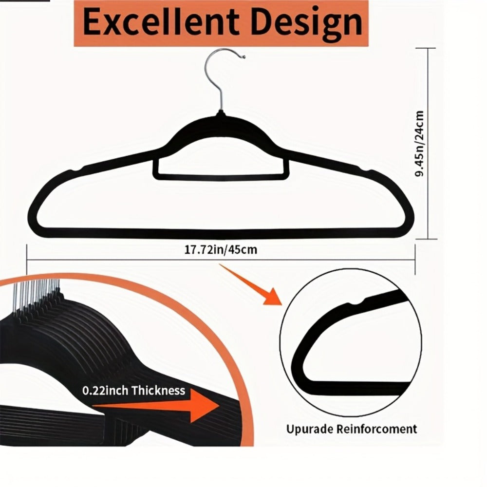Velvet Hangers Non-Slip Slim Space Saving Clothes Hangers, Premium Flocked Suit Hangers for Closet Organization, Ultra Thin Strong Coat Hangers for Shirts Dresses Pants, 20 or 50 Pack Black Beige Pink