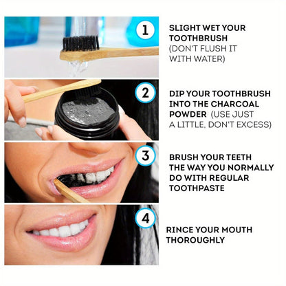 Bamboo Charcoal Tooth Powder 30g Whitening Teeth Powder with Mint Extract Stain Removal Fresh for an Everyday Personal Care Routine