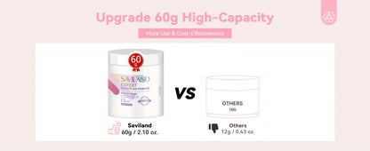 Dip Powder Nail Kit with SAVILAND Label, 60g Clear Powder, Three 15ml Liquids, Files, Buffer and Brush
