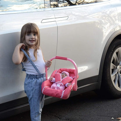 Pink Unicorn Doll Carrier for 18-Inch Dolls with Soft-Sided Body, Carry Handle and Front Restraint Strap