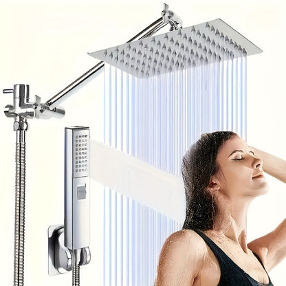Rainfall and Handheld Shower Combo with 10 or 12-Inch Head, 78-Inch Hose and Chrome or Black Finish