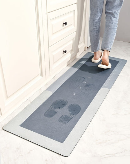 Kitchen Mat Set 2 Piece Anti-Slip Water Absorbent Thickened Diatom Mud Floor Mats for Kitchen Bathroom Entryway – Wipe Clean Non-Slip Bath Rug Set, Door Mat & Sink Mat Combo
