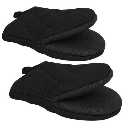 Oven Mitts 2 Pack Heat Resistant Kitchen Gloves - Non-Slip Multi-Ply Durable Cooking Baking Gloves Food Safe for BBQ Grilling Thanksgiving Christmas Holiday Kitchen Gift