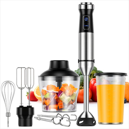 Display-Control Immersion Blender Set with 20 Speeds, Turbo Mode and Six- or Seven-Piece Options