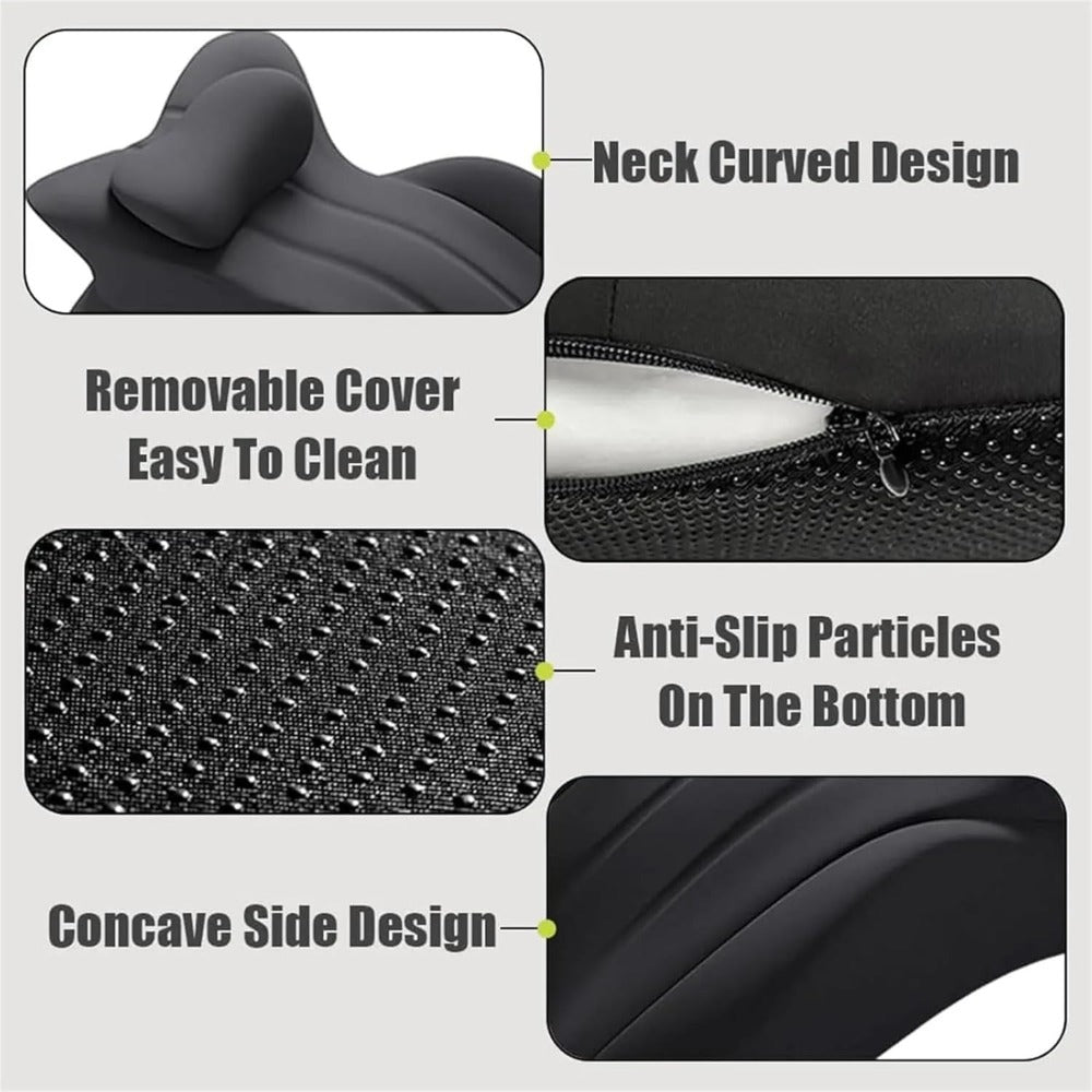 Black Multiposition Wedge Cushion with Raised Center Bolster and 23 x 30 x 9-Inch Pictured Dimensions