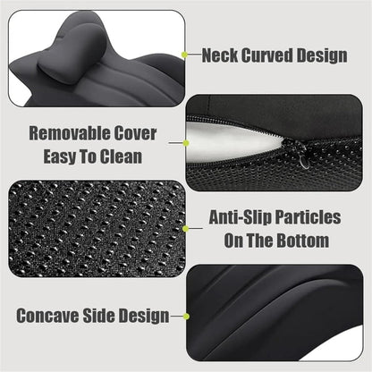 Black Multiposition Wedge Cushion with Raised Center Bolster and 23 x 30 x 9-Inch Pictured Dimensions