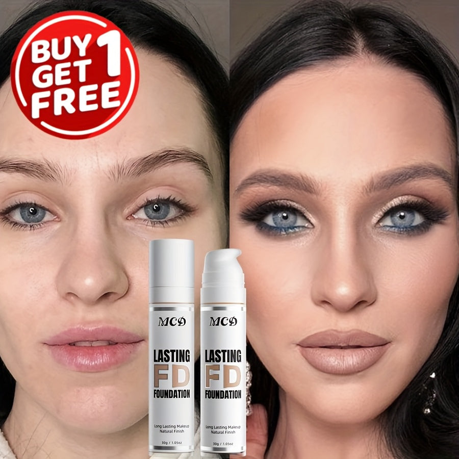 Liquid Foundation 2pcs Set Full Coverage Concealer Natural Finish Long Lasting Lightweight Breathable Face Makeup for All Skin Types Women 9 Shade Options