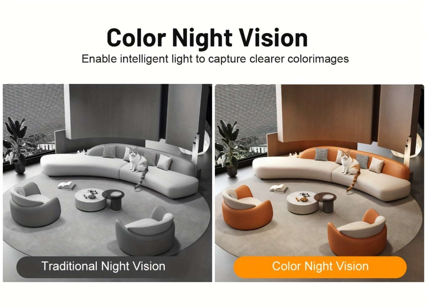 Indoor Security Camera 2-Pack with 3MP Video, Color Night Vision, Two-Way Audio and 2.4GHz WiFi
