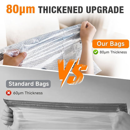 Travel Compression Bags with Pump 24 Pack - Vacuum Storage Pouches for Clothing, Space Saving Packing Bags for Suitcase Backpack