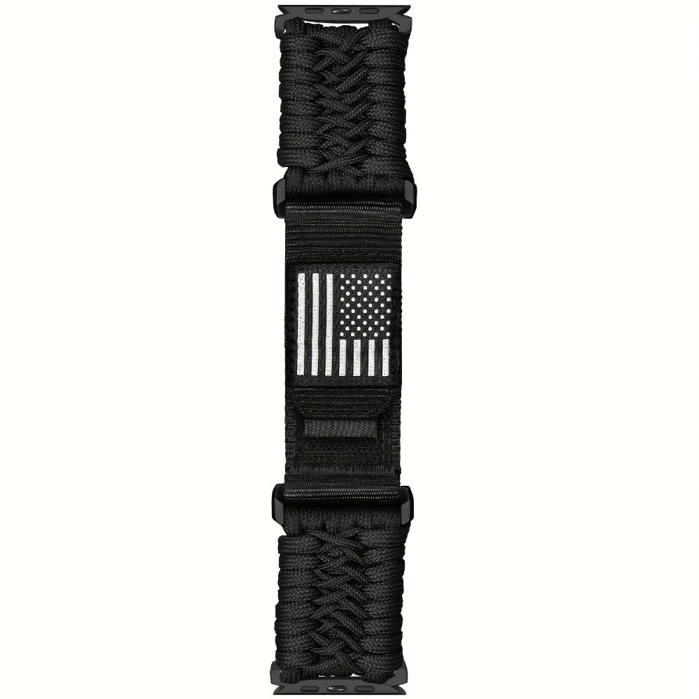 Watch Band with Woven Nylon Loop, Adjustable Metal Buckle and Three Wrist Ranges for Apple Watch Sizes
