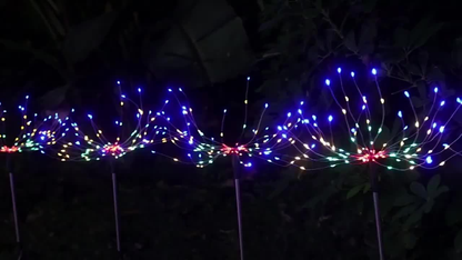 Solar Fireworks Lights 480 LED 8-Pack, IPX4 Waterproof 8 Modes