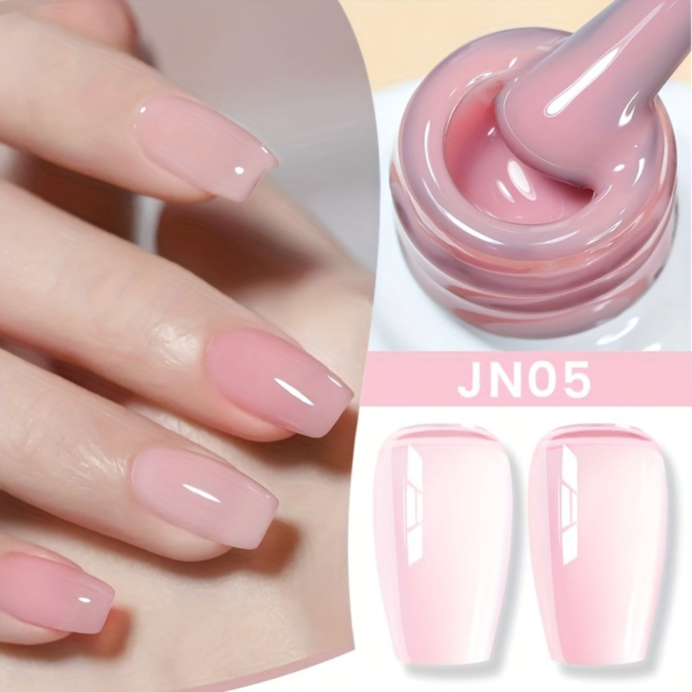 Gel Nail Polish in 10ml Nude Jelly with Skin-Tone Glass Finish and JN05, JN68, JN75 or JN76
