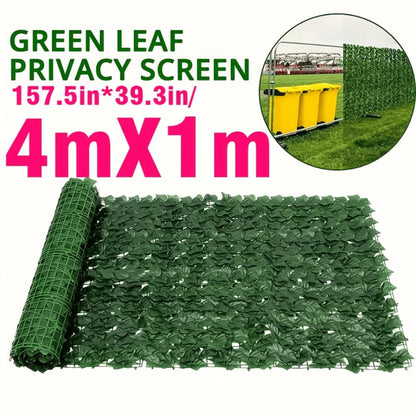 Artificial Ivy Privacy Fence Screen in 13 Size Options with Cuttable Green Leaf Panels for Patio or Balcony