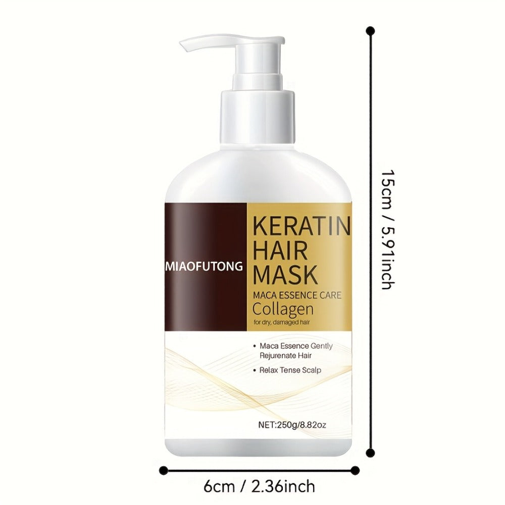 Argan Oil Hair Mask 250g with Castor Oil & Rosemary Oil – Deep Conditioning Collagen Keratin Repair for Dry Damaged Hair, Prevents Split Ends & Breakage, Intense Moisture Restore, All Hair Types