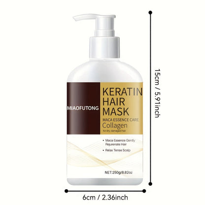 Argan Oil Hair Mask 250g with Castor Oil & Rosemary Oil – Deep Conditioning Collagen Keratin Repair for Dry Damaged Hair, Prevents Split Ends & Breakage, Intense Moisture Restore, All Hair Types