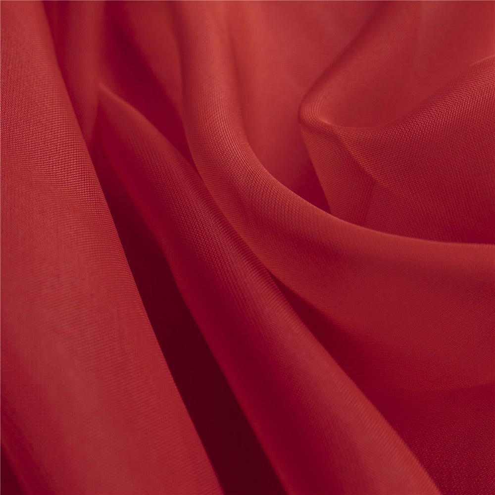 Two-Panel Solid Sheer Curtains with Rod-Pocket Header, Seven Colors and Four Size Configurations