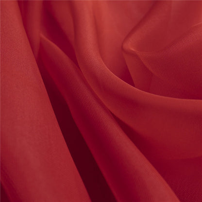 Two-Panel Solid Sheer Curtains with Rod-Pocket Header, Seven Colors and Four Size Configurations