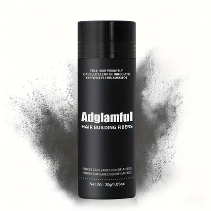 Large 30-Gram Hair Fiber Powder in Black or Dark Brown with Tall Shaker-Style Container Design