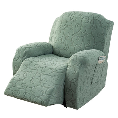 Chair Cover Four-Piece Stretch Recliner Slipcover with Swirl Texture and Four Available Color Choices