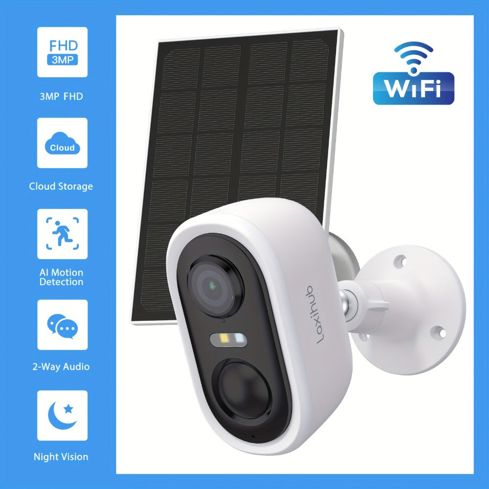 3MP Battery Outdoor Security Camera with Optional Solar Panel and Two- or Four-Camera 64GB Card Kits