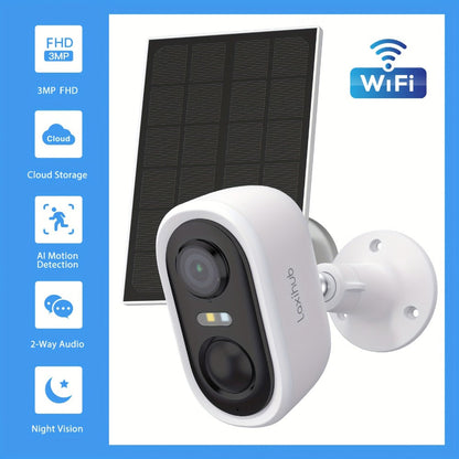 3MP Battery Outdoor Security Camera with Optional Solar Panel and Two- or Four-Camera 64GB Card Kits