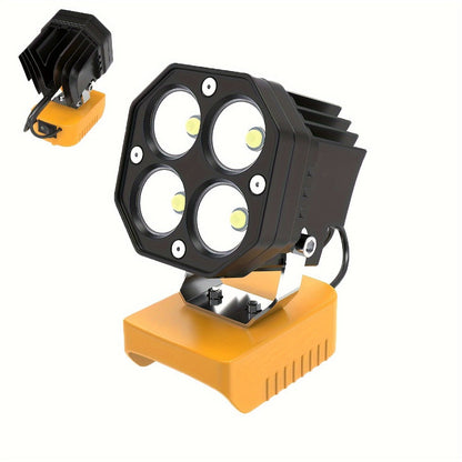 Four-Leaf Clover LED Work Light Compatible with DeWalt 20V Battery – Portable Cordless Job Site Lamp with Built-In Switch for Workshop, Camping & Emergency Lighting