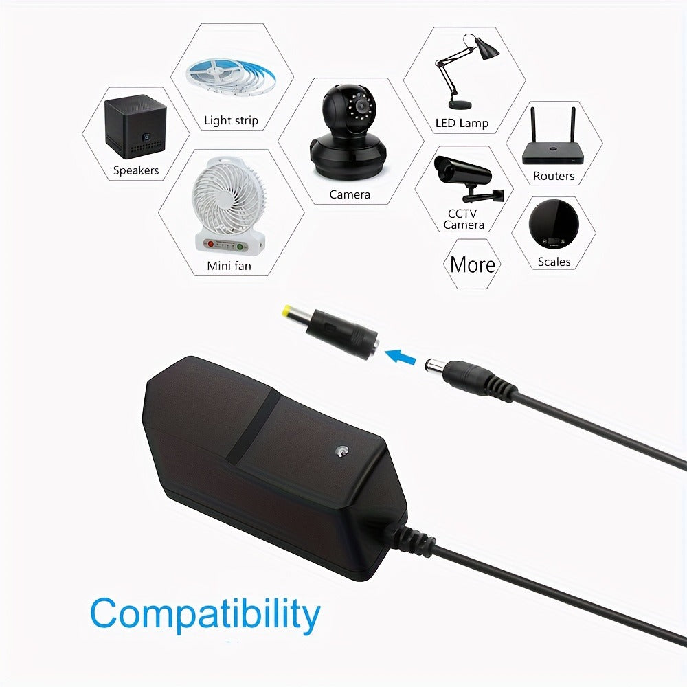 Fixed 5V 2A 10W AC/DC Power Adapter with Eight Tips, Type-C, Micro-USB and Barrel Connectors