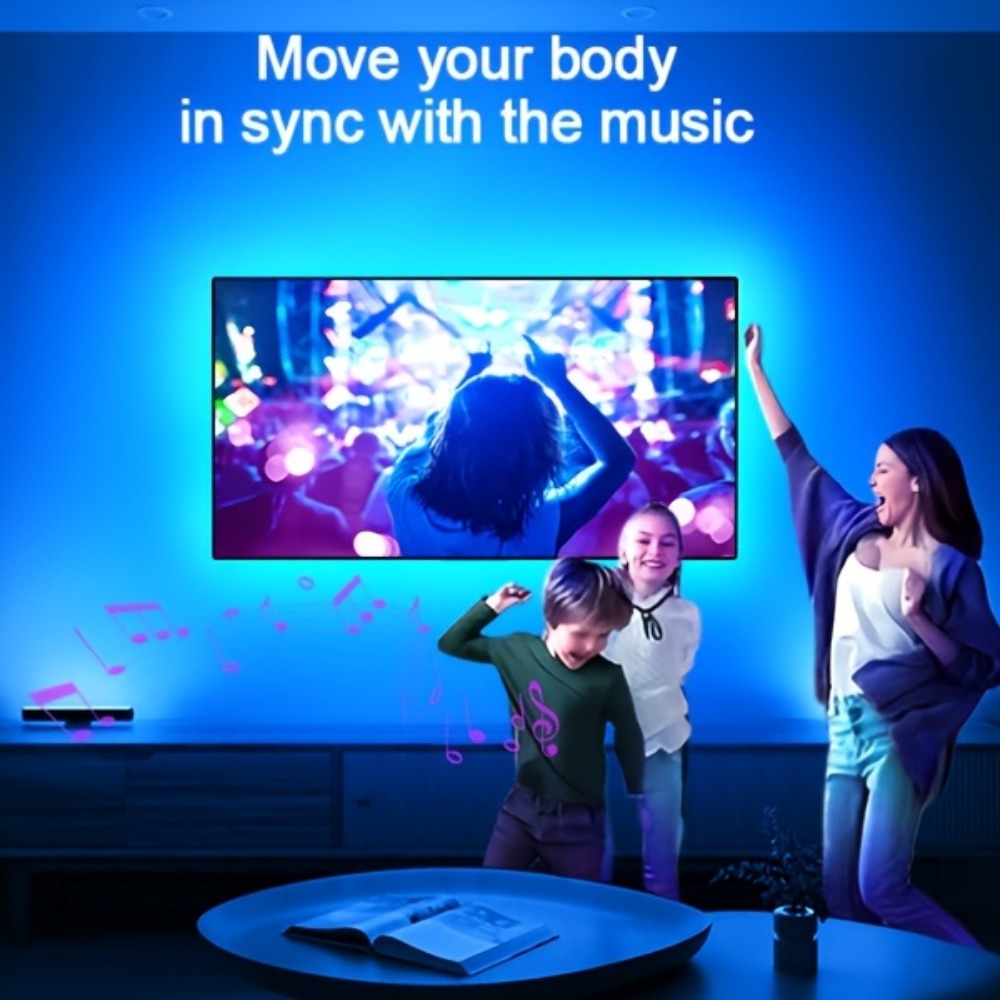 RGB TV Backlight LED Strip, 3m USB-Powered Kit with App, Handheld Remote and Inline Music Controller