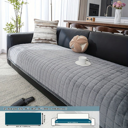 Plush Sofa Cushion Cover in Coffee, Gray or White with Two-, Three- and Four-Seat Size Options