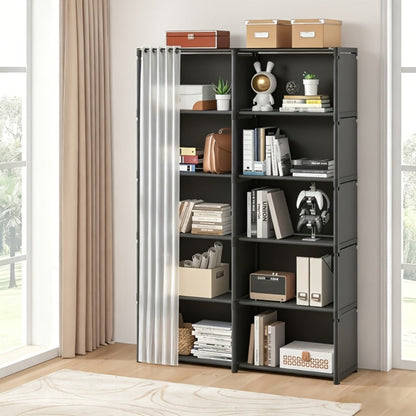 Clothing Rack Storage Organizer Single or Double Row, 15.75 or 31.5 Inch in Black or White