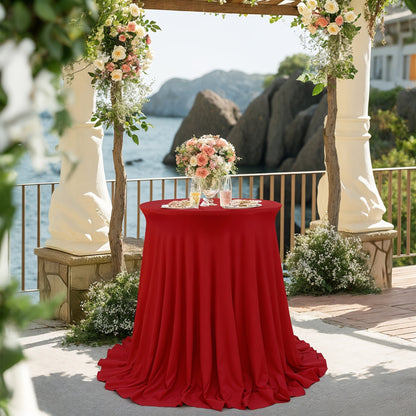 Round Spandex Cocktail Table Cover in Five Colors and Two Sizes, 43.31-Inch Height for Weddings and Events