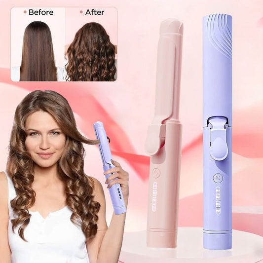 Cordless Mini Curling Iron Hair Styling Tool with USB-C Charging, Four Heat Settings and Two Colors