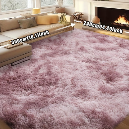 Rectangular Shaggy Area Rug with Four Color Labels and 24 x 35.8-Inch to 94.49 x 118.11-Inch Sizes