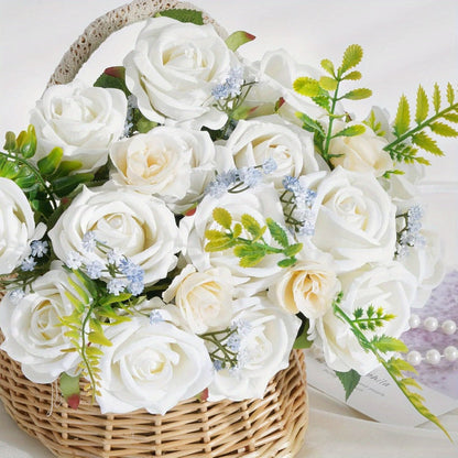 Artificial Flowers Long-Stem Velvet Rose Set in 50 or 100-Piece Variant Options across Five Colors