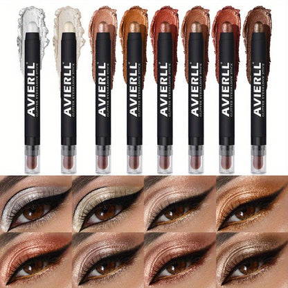 Waterproof Eyeshadow Stick Set 8 Piece – Shimmer, Pearlescent & Matte Eye Shadow Pencils, Creamy Blendable Formula, Long-Lasting Smoky Natural Glitter Eye Looks, Gift for Her