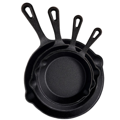 Nested Cast Iron Skillet Set with Long Handles, Pouring Lips and Choice of 3, 4 or 5 Graduated Pans