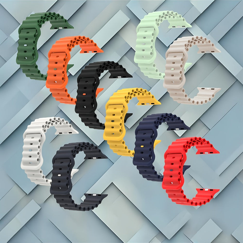 Apple Watch Bands 10 Pack Multicolor Silicone Replacement Straps, Breathable Lightweight Metal Butterfly Clasp, Fits Apple Watch Ultra 2 SE S10 Series 9 8 7 6 5 4 3 2 1, 38/40/41/42/44/45/46/49mm