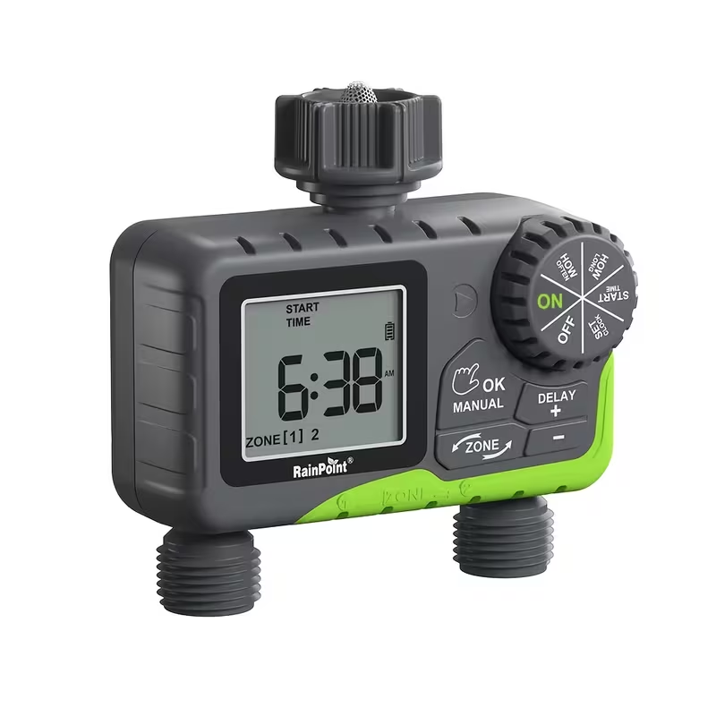 2-Zone Sprinkler Timer Programmable Faucet Irrigation Controller for Lawn & Yard