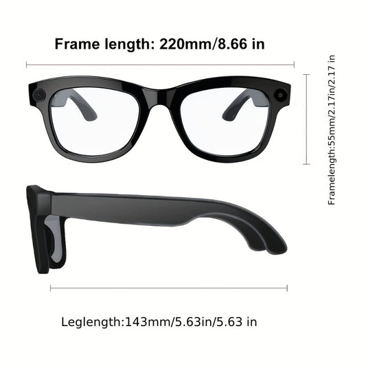 Smart Glasses 8MP 1080P Camera Eyewear with Bluetooth 5.4, Wi-Fi, Built-In Audio and Two Lens Options