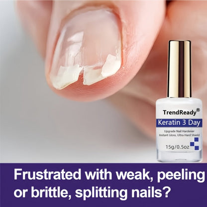 Nail Hardener for Weak Brittle Splitting Nails 2 Pack - Fast Drying White Nail Strengthener with Vitamin E