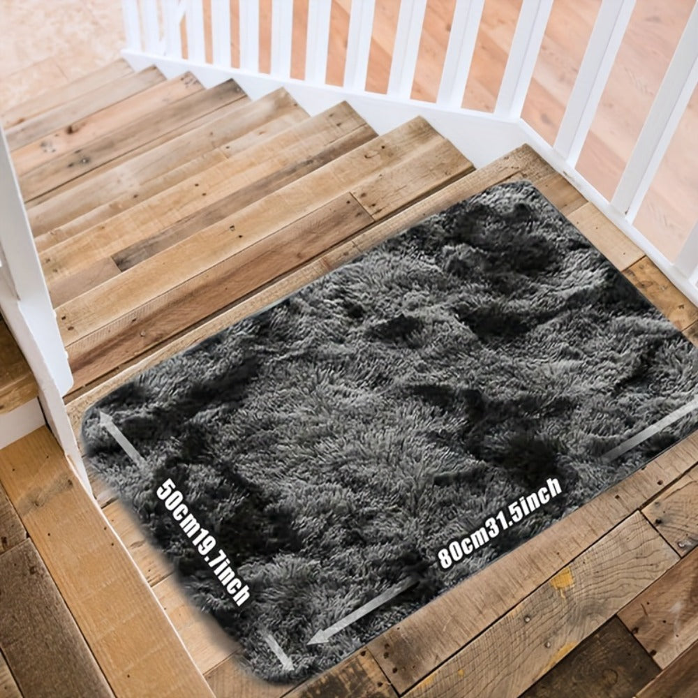 Rectangular Shaggy Area Rug with Four Color Labels and 24 x 35.8-Inch to 94.49 x 118.11-Inch Sizes