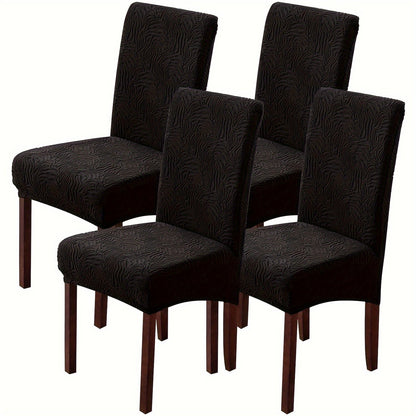 Chair Cover Set of 4 or 6 Stretch Jacquard Dining Slipcovers in Eight Available Color Choices