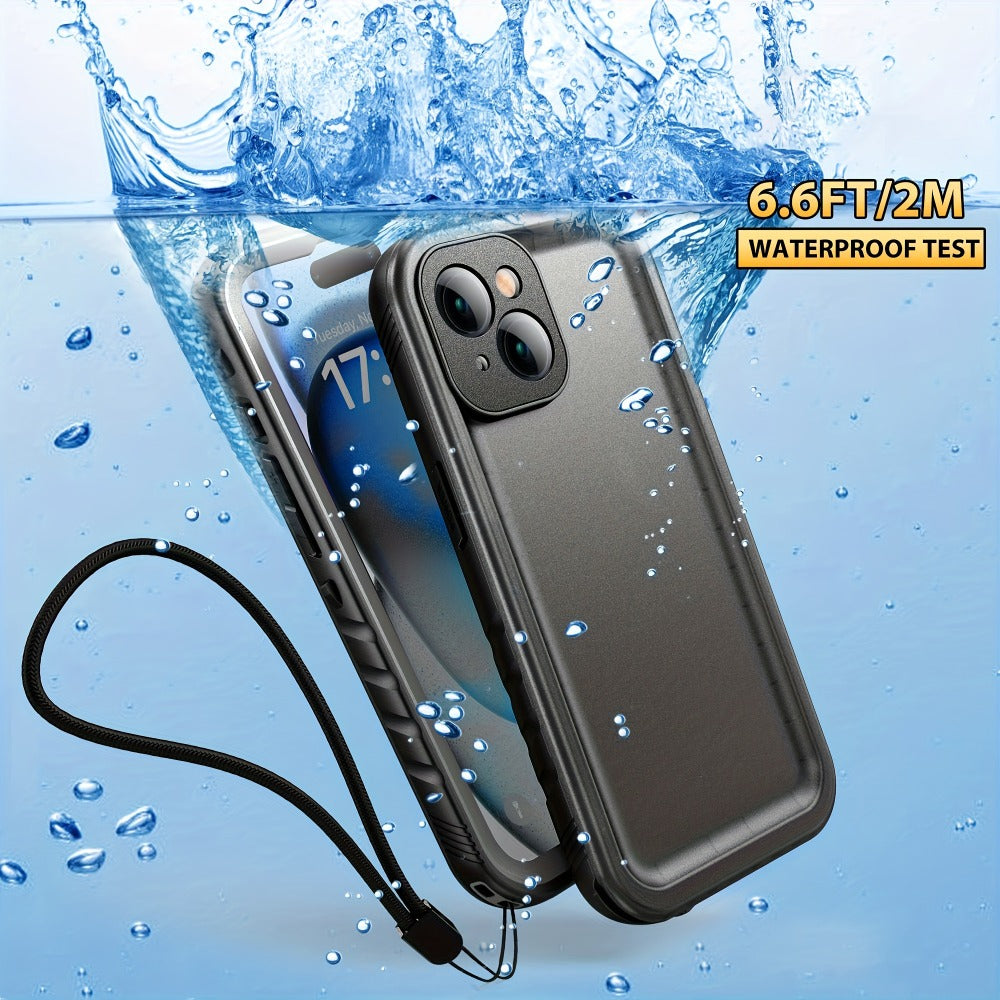 Waterproof iPhone Case Built-In 9H Tempered Glass Screen Protector 360 Full Body Shockproof Dustproof Underwater Cover for iPhone 16 15 14 13 12 11 SE 8 7 – 3M Submersible Drop Proof