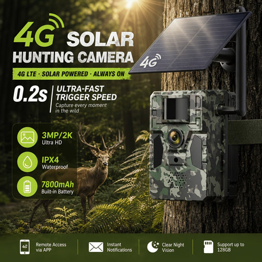 4G Cellular Trail Camera 2K No WiFi Required with Phone App Remote View – Wireless Game Camera for Deer Hunting, Wildlife Scouting, Livestock Monitoring & Rural Property Security