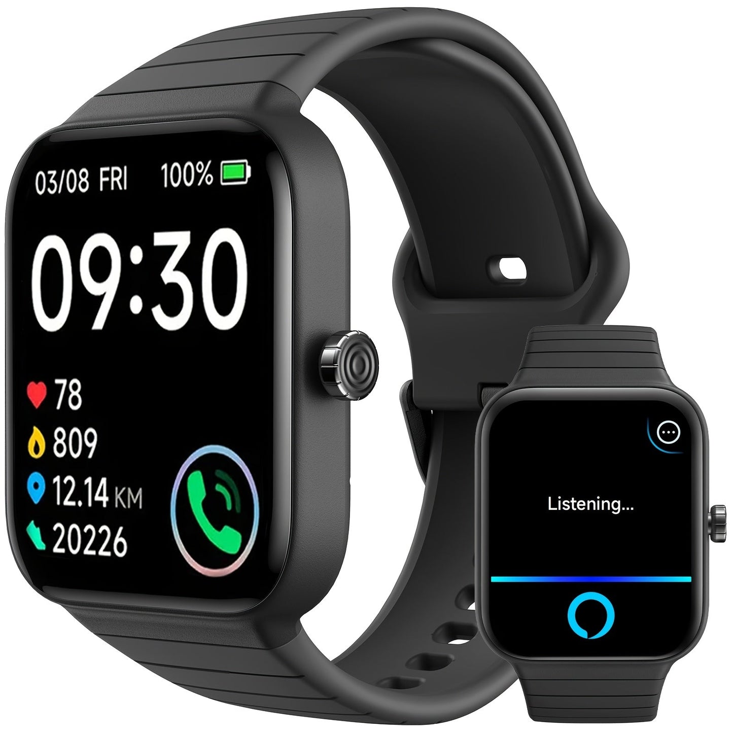 Smartwatch – with Alexa Built-in FAWEIO 1.95" Large Display, Wireless Calling, 100+ Sport Modes, Pedometer Heart Rate Sleep Blood…