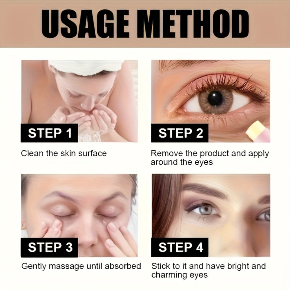 Eye Cream Firming Anti-Aging 2pcs with Caffeine & Ceramide NP — Reduces Dark Circles Puffiness Fine Lines Crow's Feet Lifted Refreshed Under-Eye Look Daily Skincare