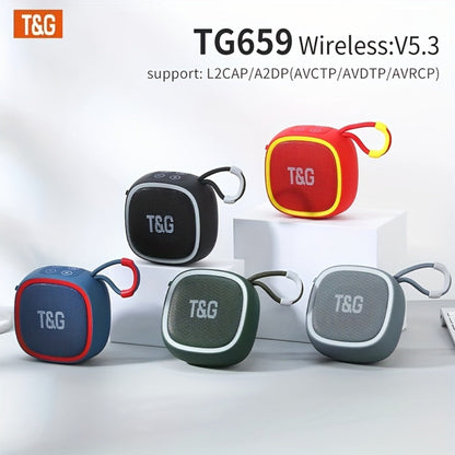 T&G TG659 Mini Bluetooth Speaker IPX4 Waterproof 3W Loud Sound Type-C Rechargeable Wireless Speaker for Pool Party Beach Camping Travel Compatible with Smartphones Tablets TV